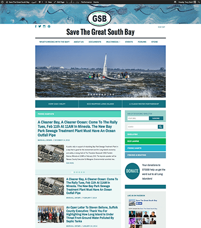 Screenshot of Home Page - SaveTheGreatSouthBay.org