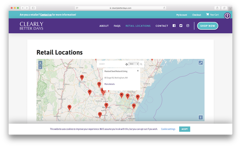 Clearly Better Days Retail Locations Finder