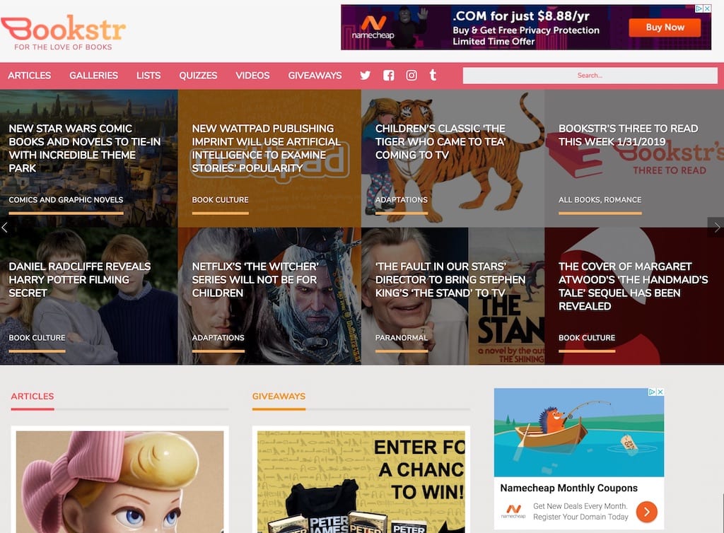 Bookstr.com Home Page Screenshot after website redesign and develpment by Digital Strategy Works